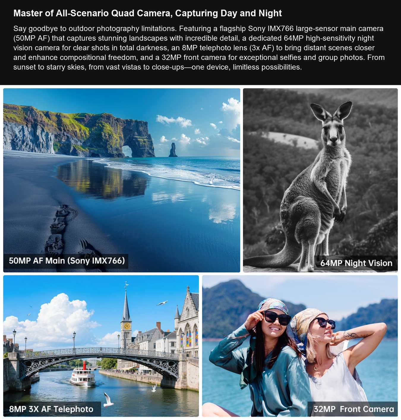 Hike Master of All-Scenario Quad Camera, Capturing Day and Night