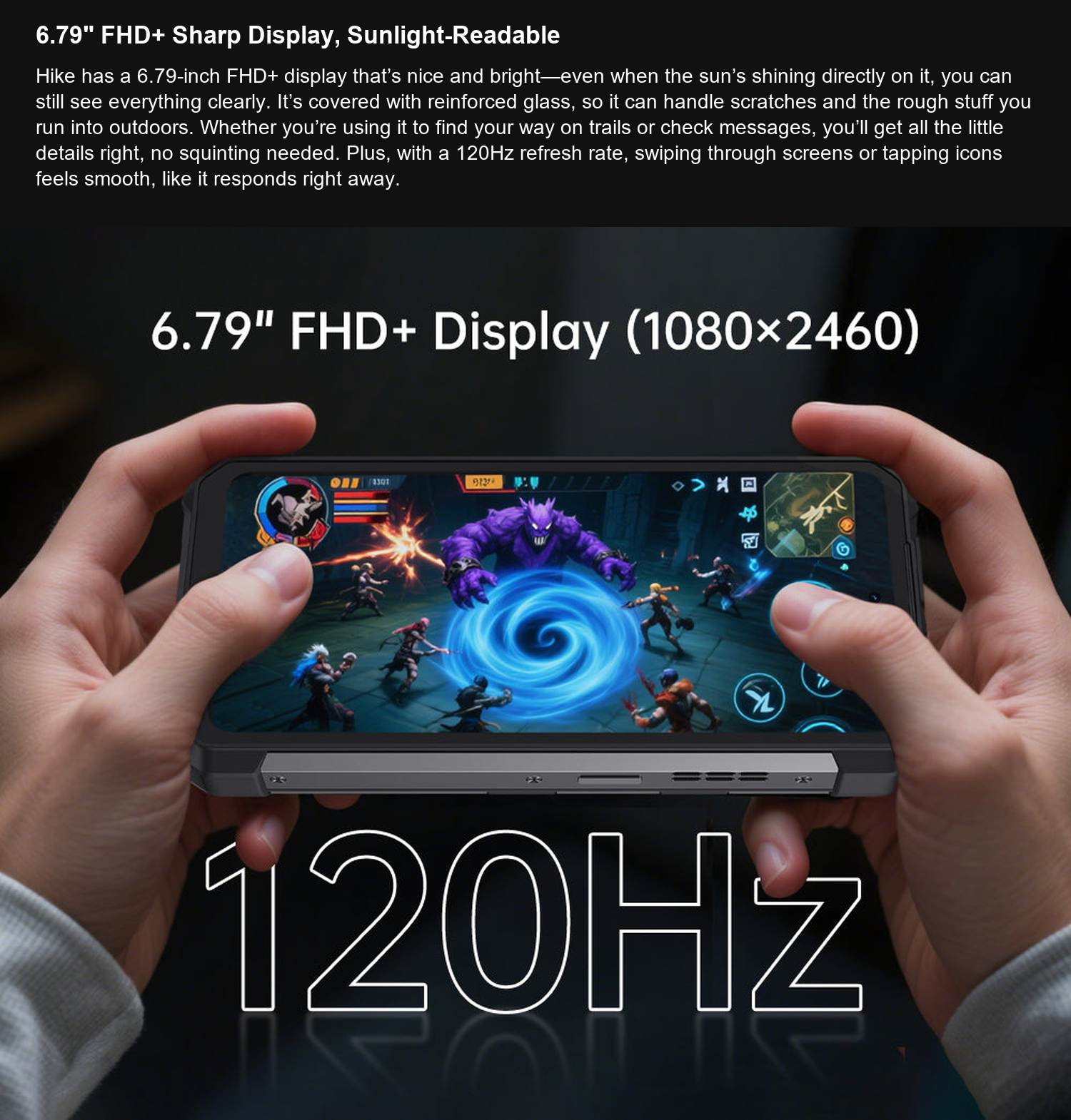 8849 Hike 6.79" FHD+ Sharp Display, Sunlight-Readable