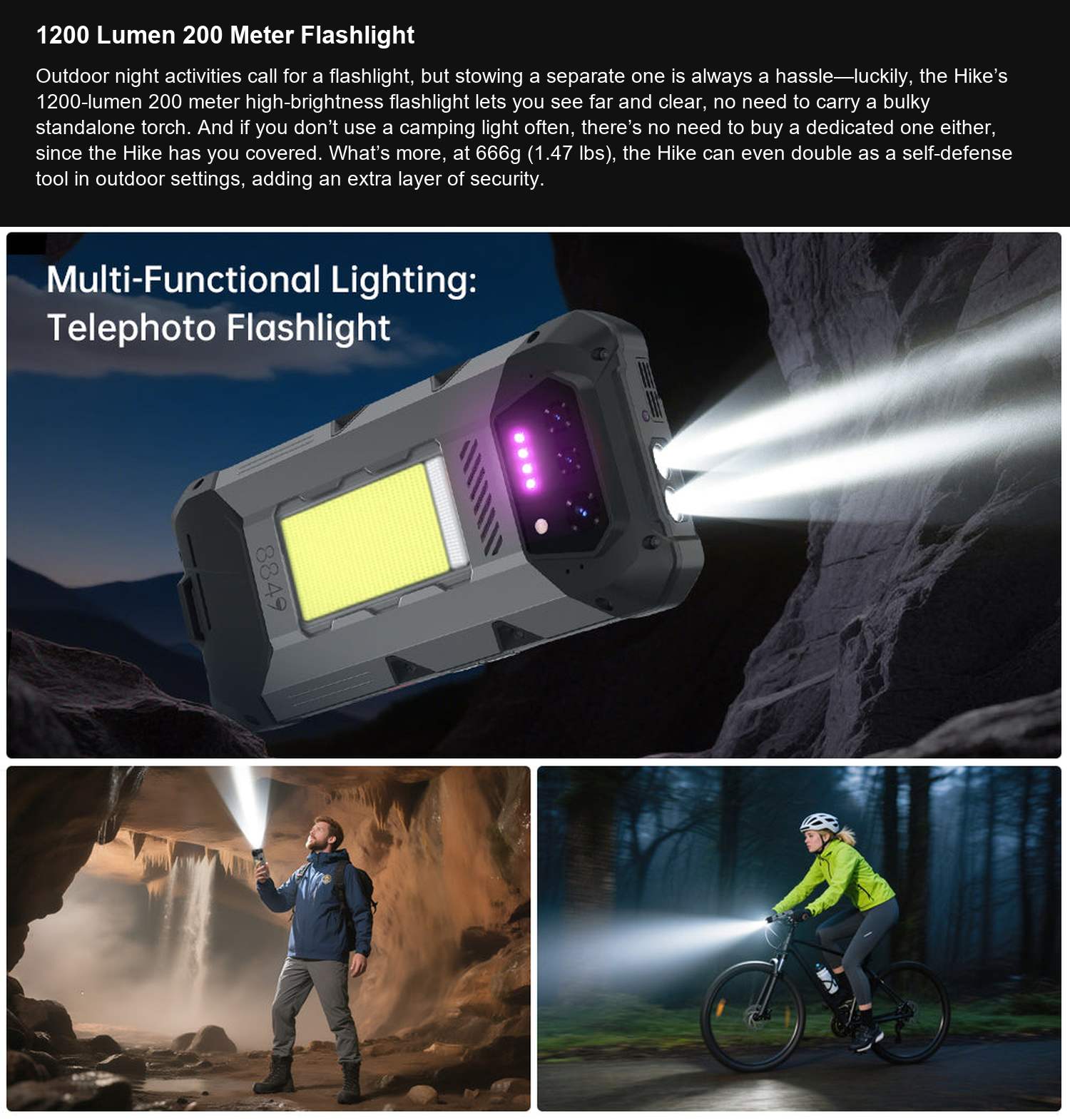 8849 Hike 1200 Lumen 200 Meter Flashlight