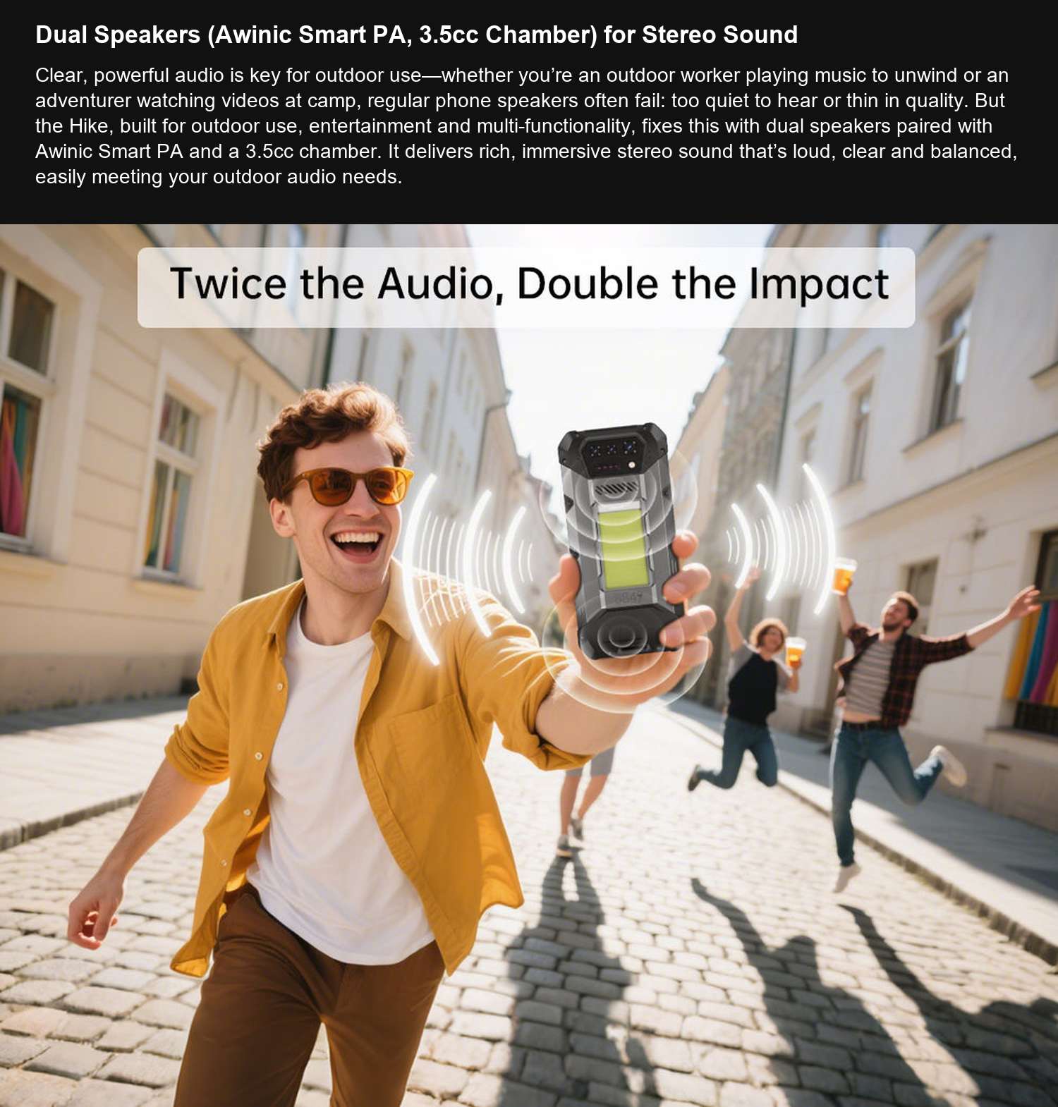 Hike Dual Speakers (Awinic Smart PA, 3.5cc Chamber) for Stereo Sound