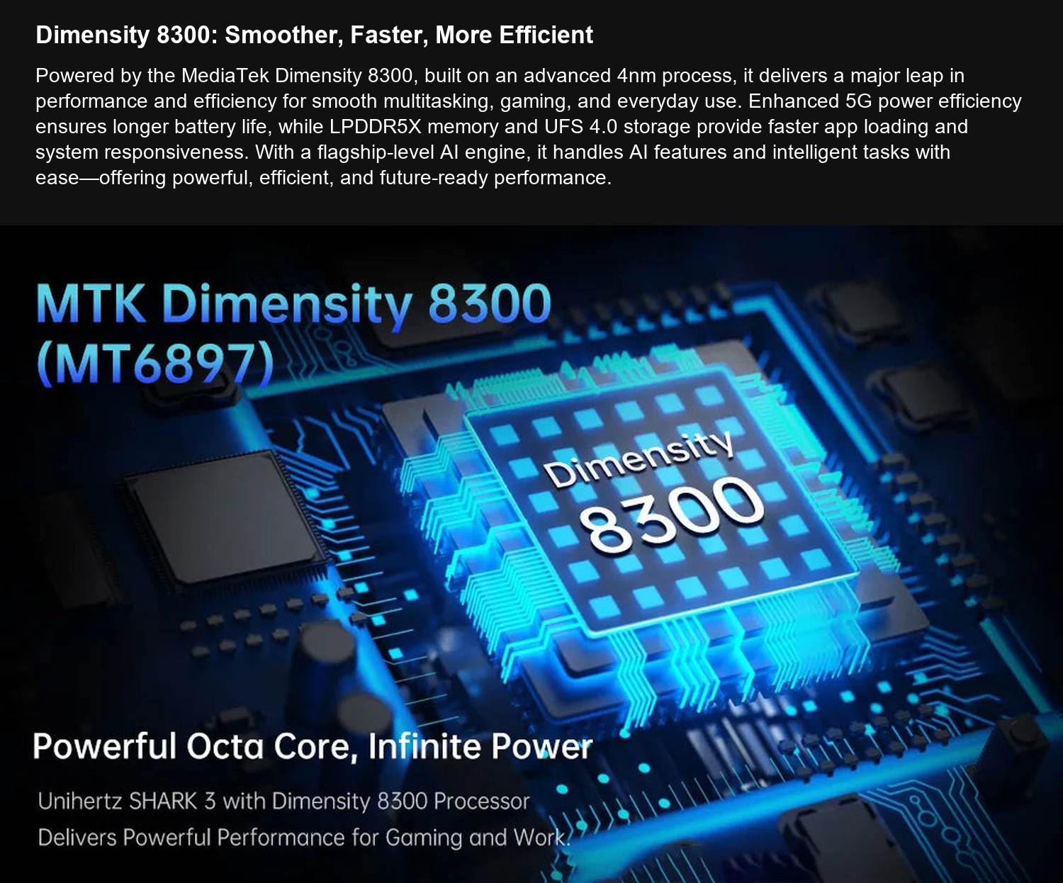 8849 SHARK 3 Dimensity 8300: Smoother, Faster, More Efficient