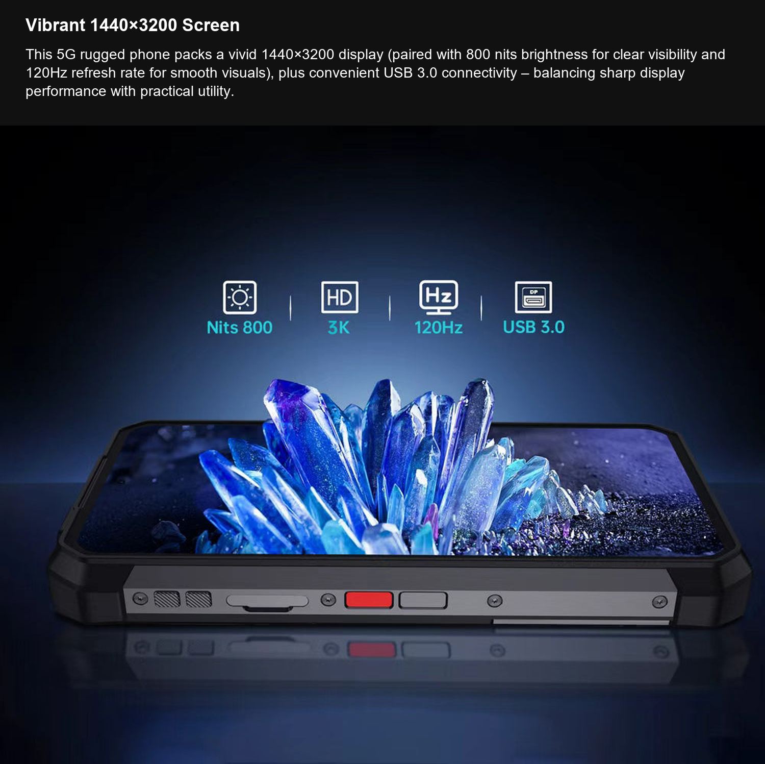 8849 SHARK 3 Vibrant 1440×3200 Screen