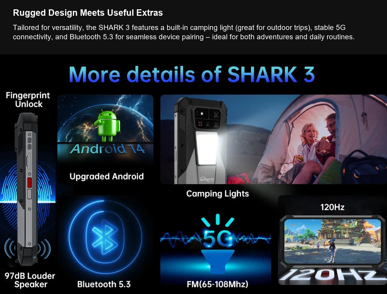 8849 SHARK 3 Rugged Design Meets Useful Extras
