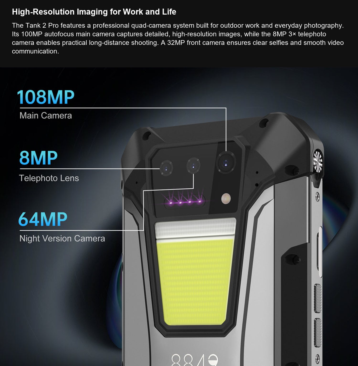 TANK 2 Pro High-Resolution Imaging for Work and Life
