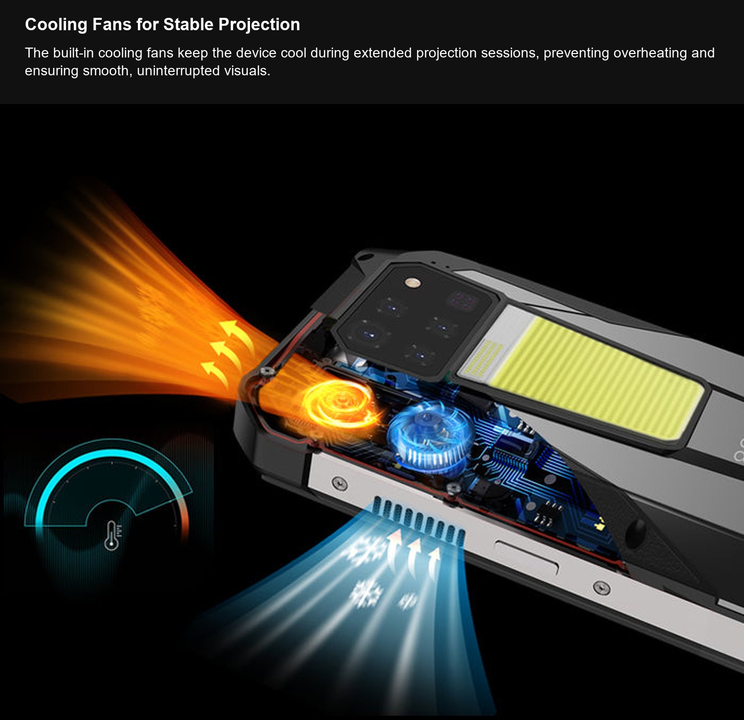 TANK 3 Pro Cooling Fans for Stable Projection