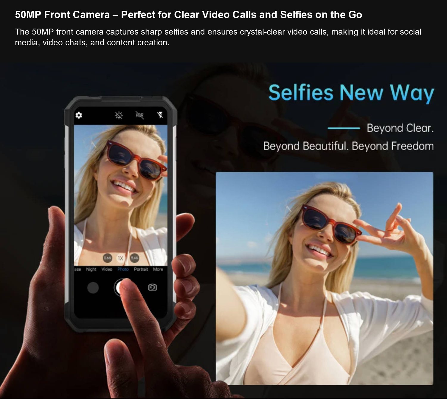 8849 TANK 3S 50MP Front Camera – Perfect for Clear Video Calls and Selfies on the Go