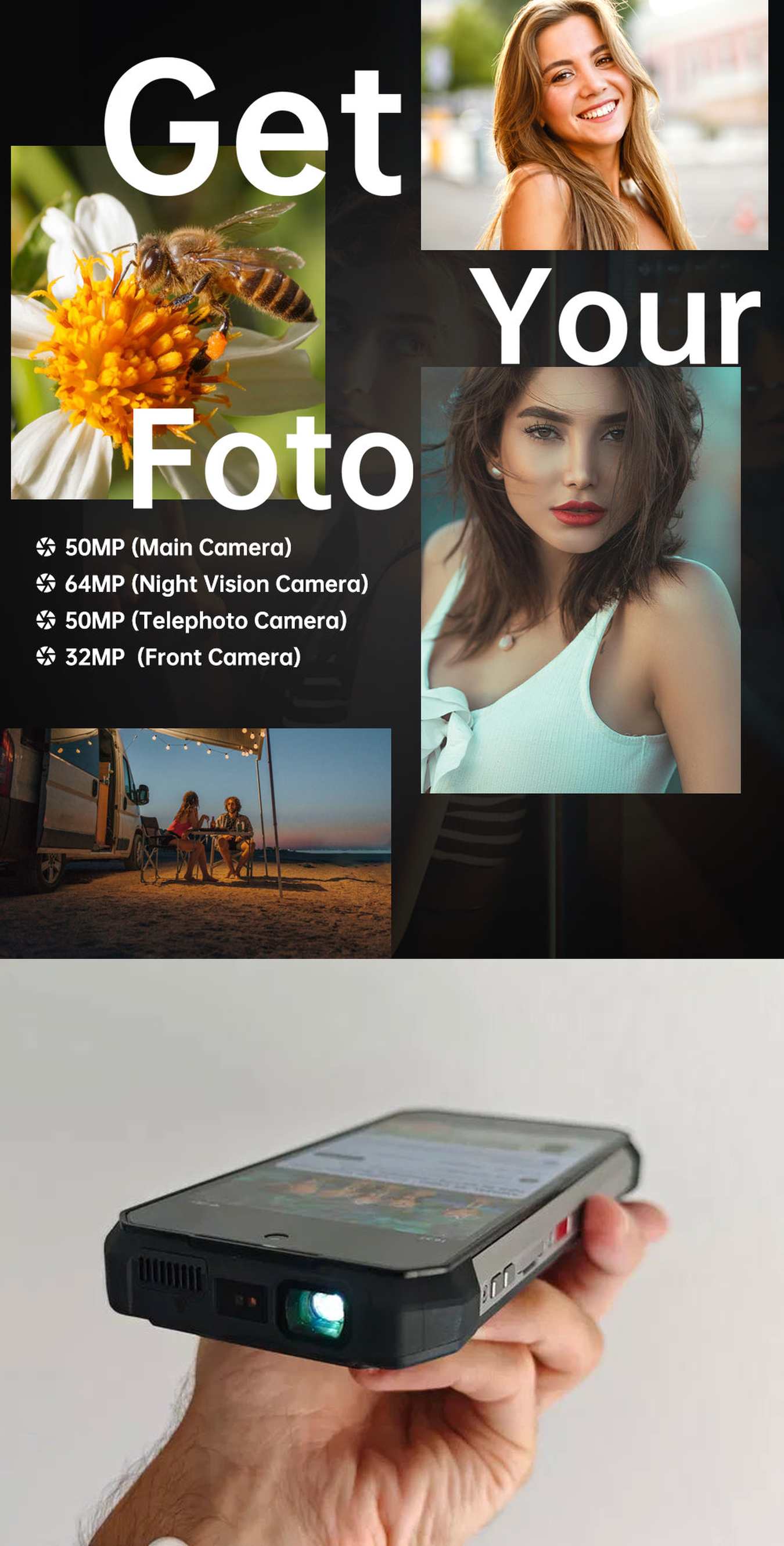 8849 TANK 4 Pro Performance Projector Phone