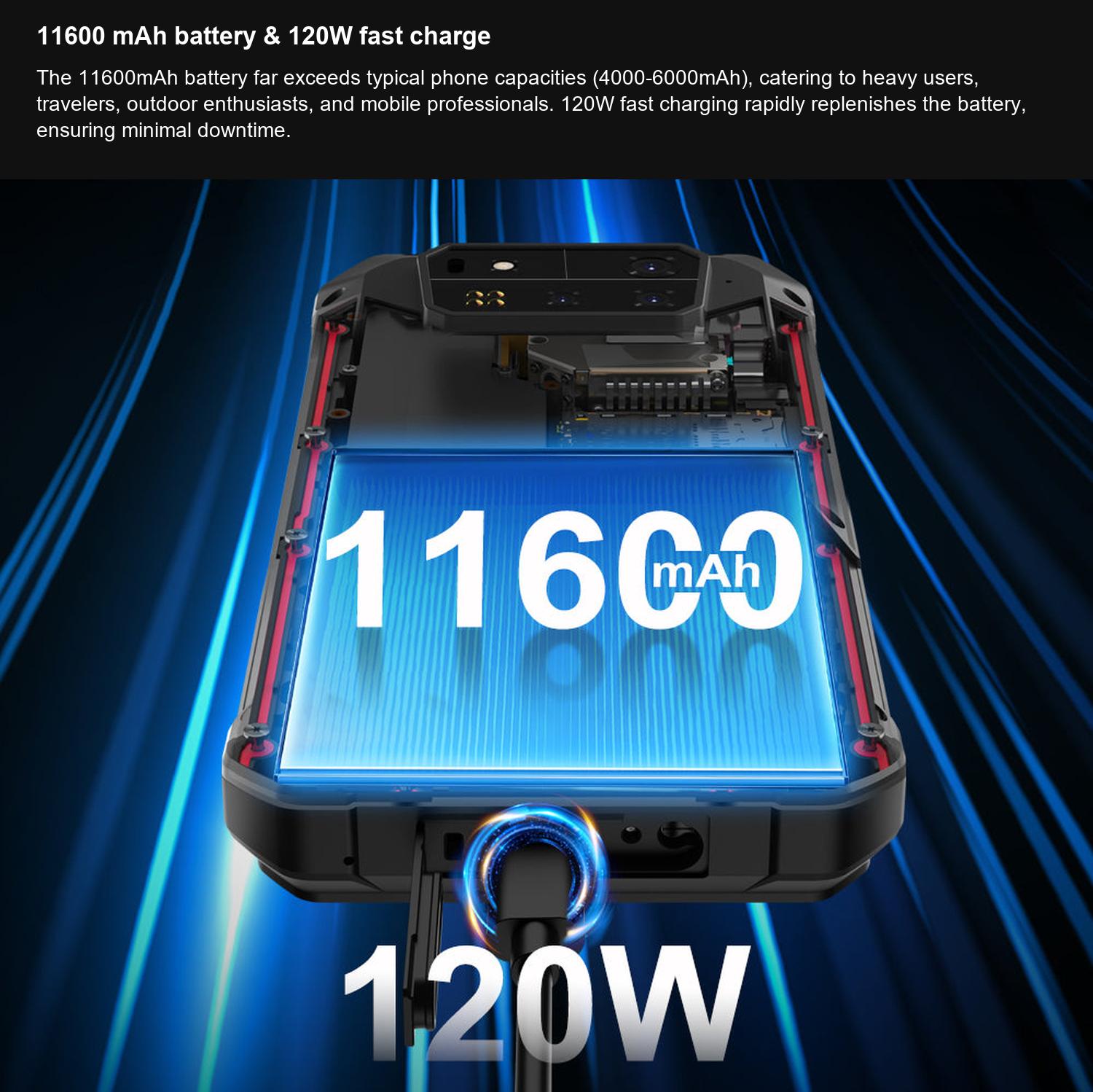 8849 TANK 4 Pro 11600 mAh battery & 120W fast charge