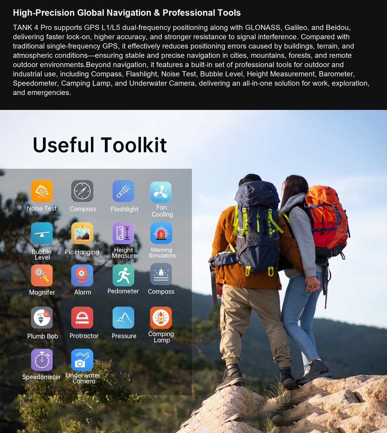 TANK 4 Pro High-Precision Global Navigation & Professional Tools