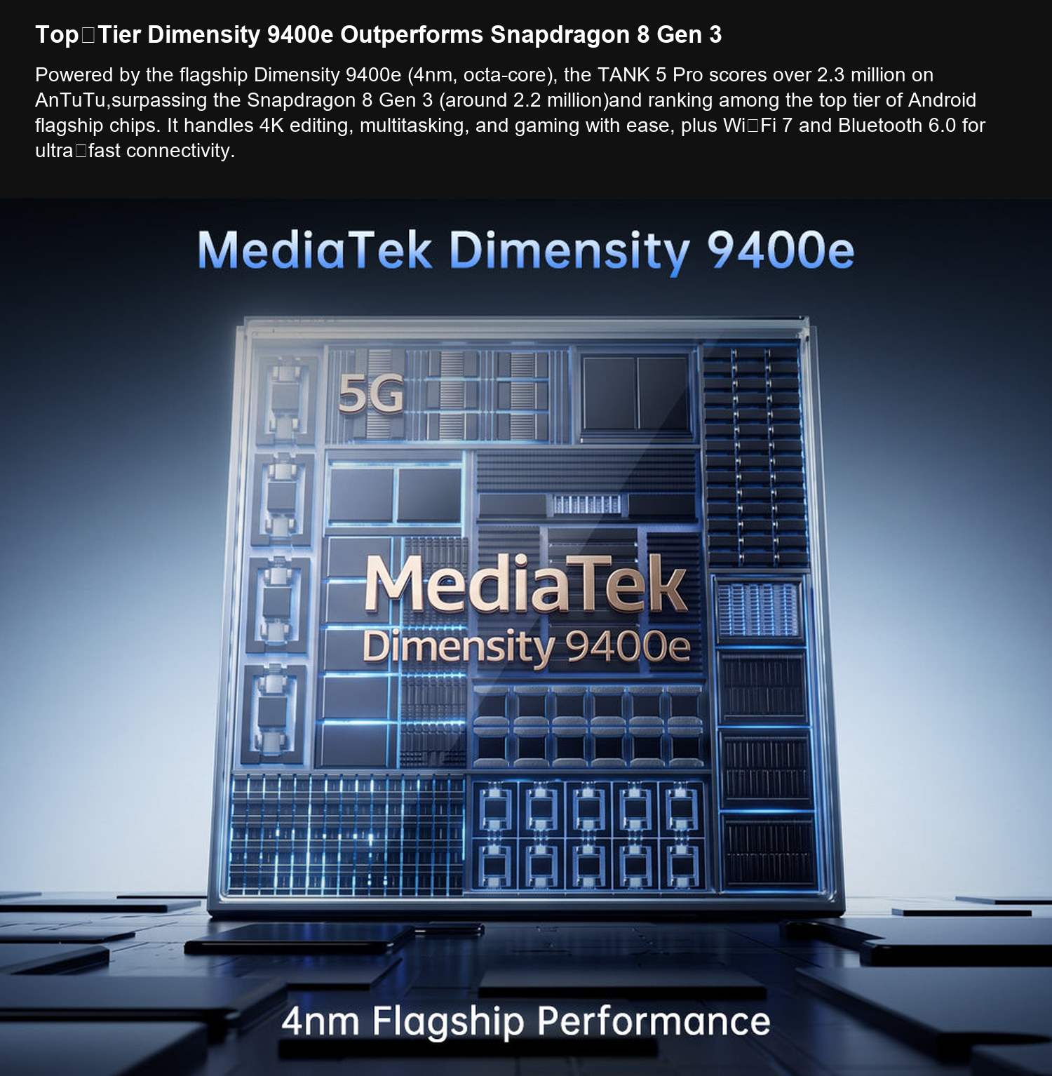 8849 TANK 5 Pro Top‑Tier Dimensity 9400e Outperforms Snapdragon 8 Gen 3