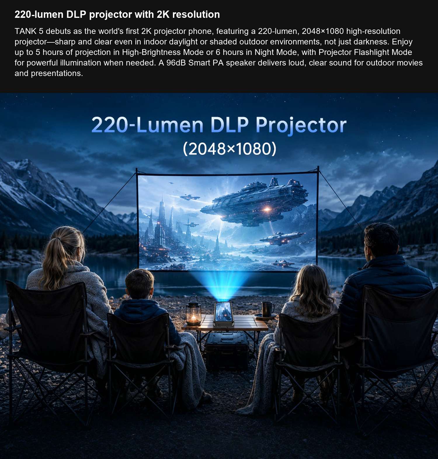 8849 TANK 5 220-lumen DLP projector with 2K resolution