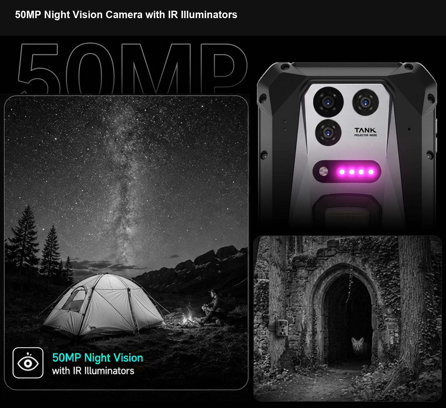 TANK 5 50MP Night Vision Camera with IR Illuminators