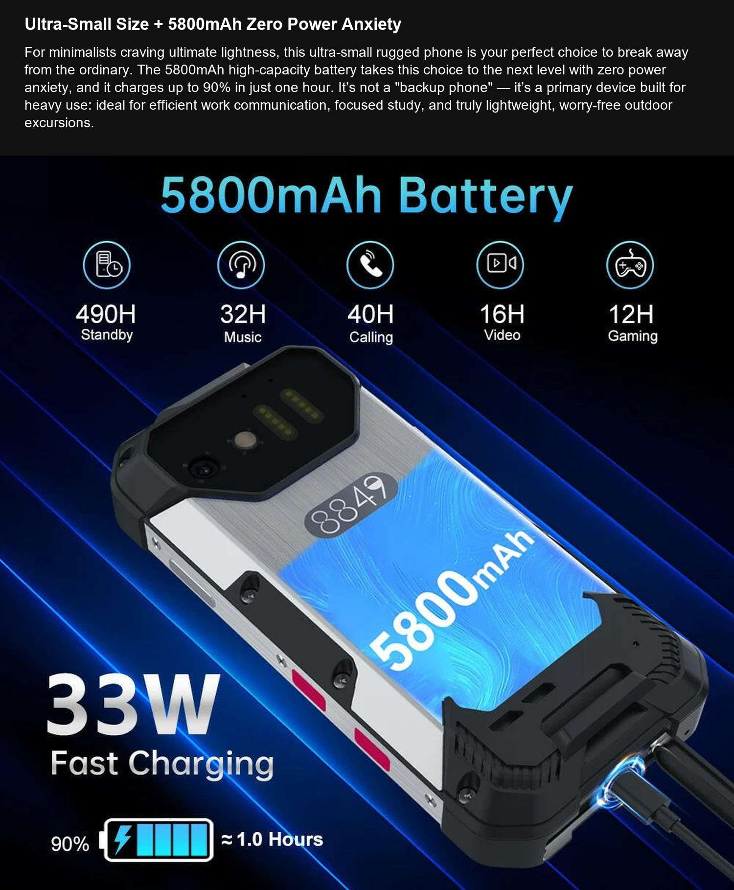 8849 TANK Mini Ultra-Small Size + 5800mAh Zero Power Anxiety