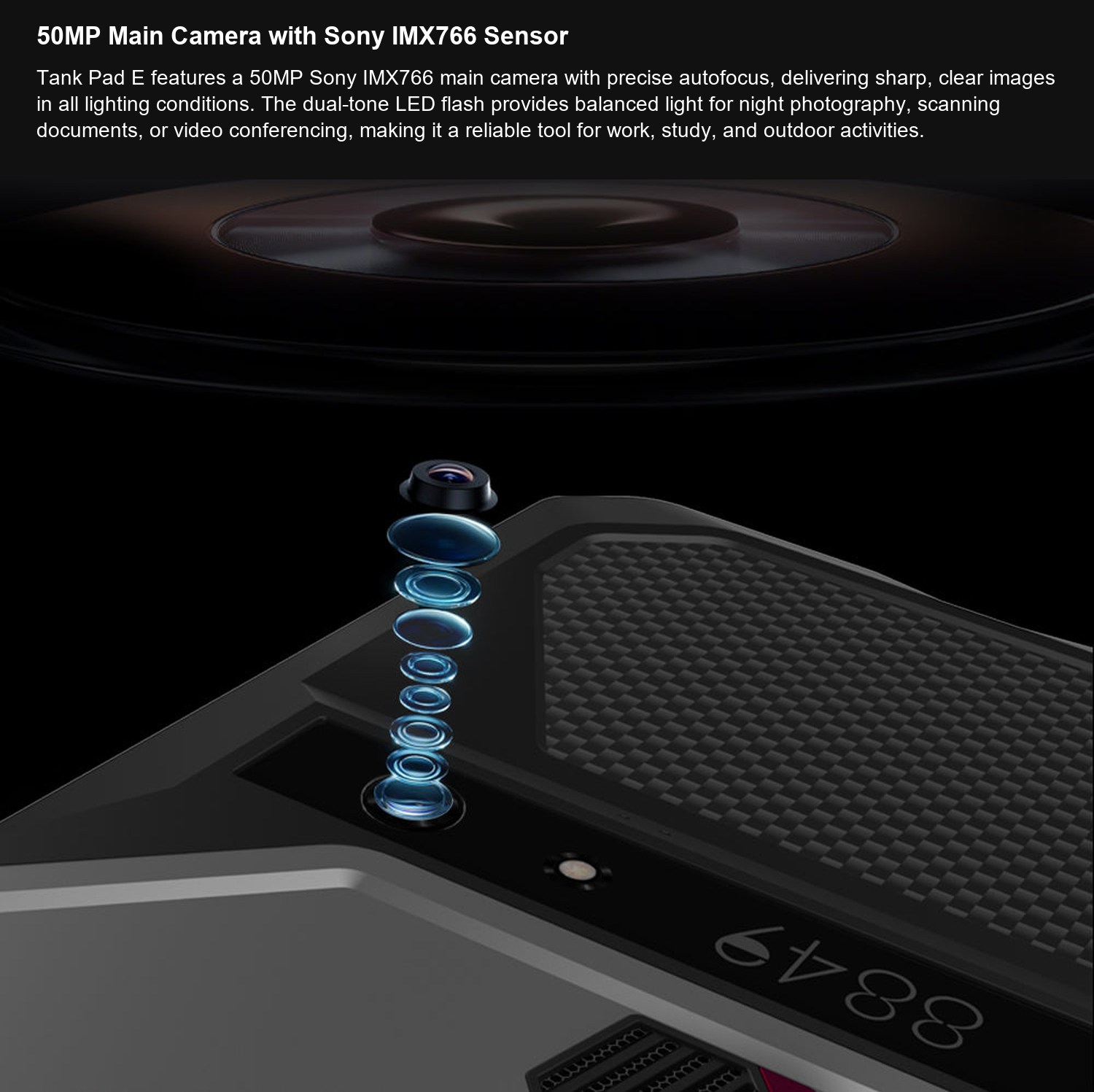 8849 TANK Pad E 50MP Main Camera with Sony IMX766 Sensor