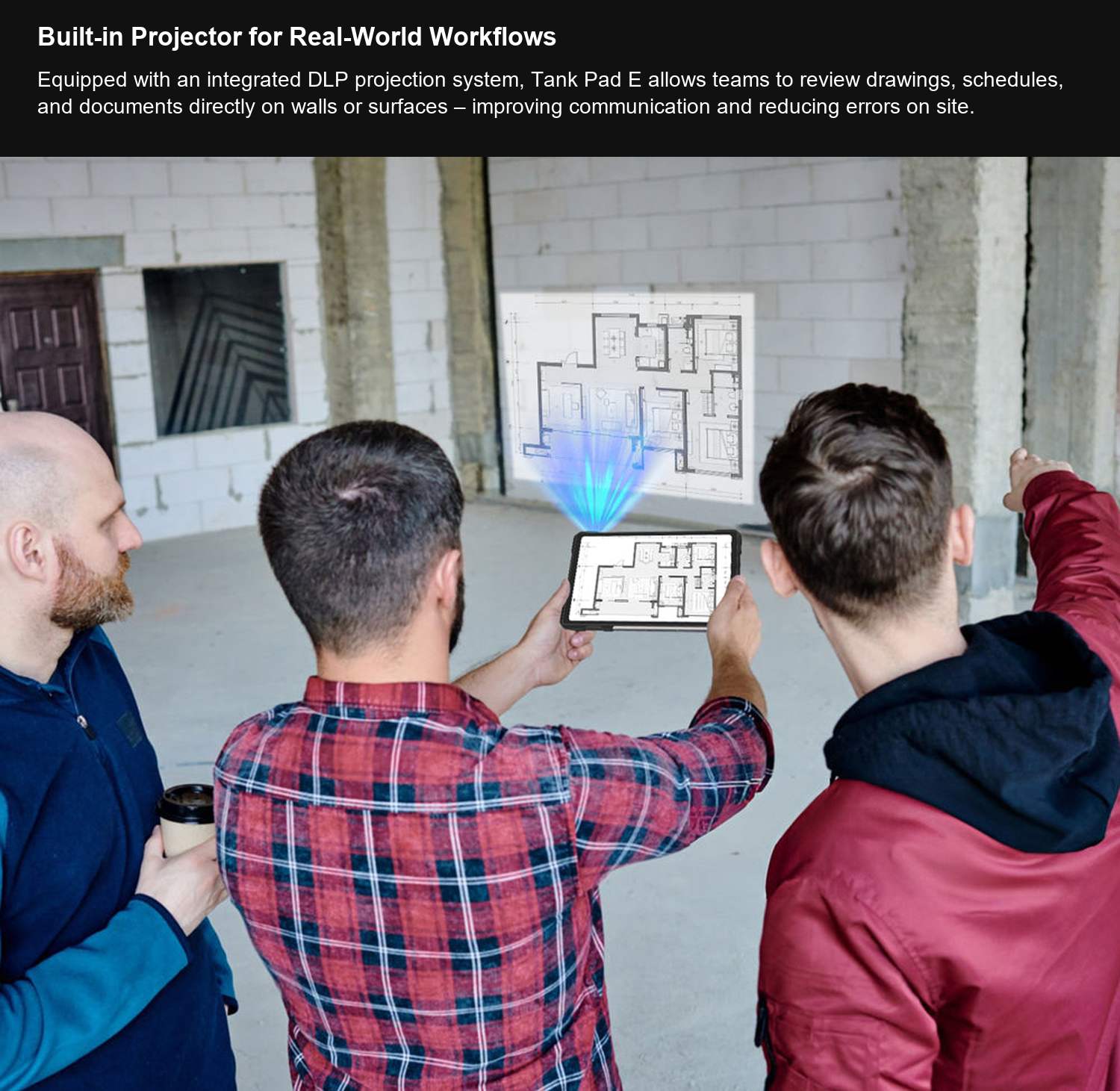 TANK Pad E Built-in Projector for Real-World Workflows
