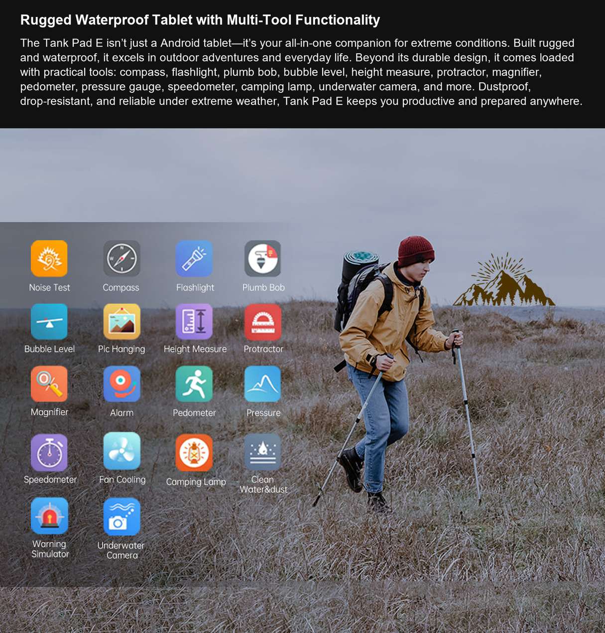 8849 TANK Pad E Rugged Waterproof Tablet with Multi-Tool Functionality
