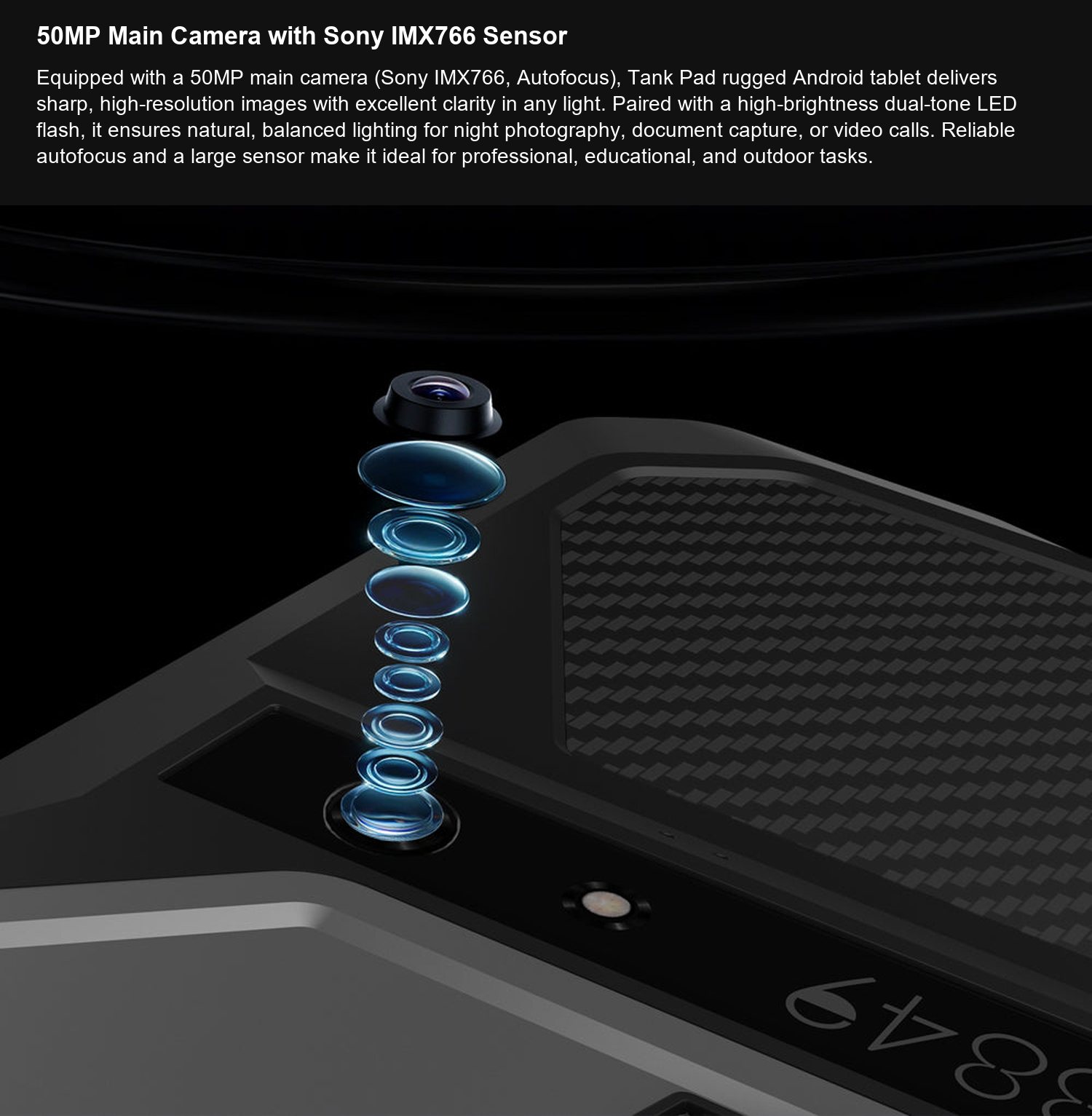 TANK Pad 50MP Main Camera with Sony IMX766 Sensor