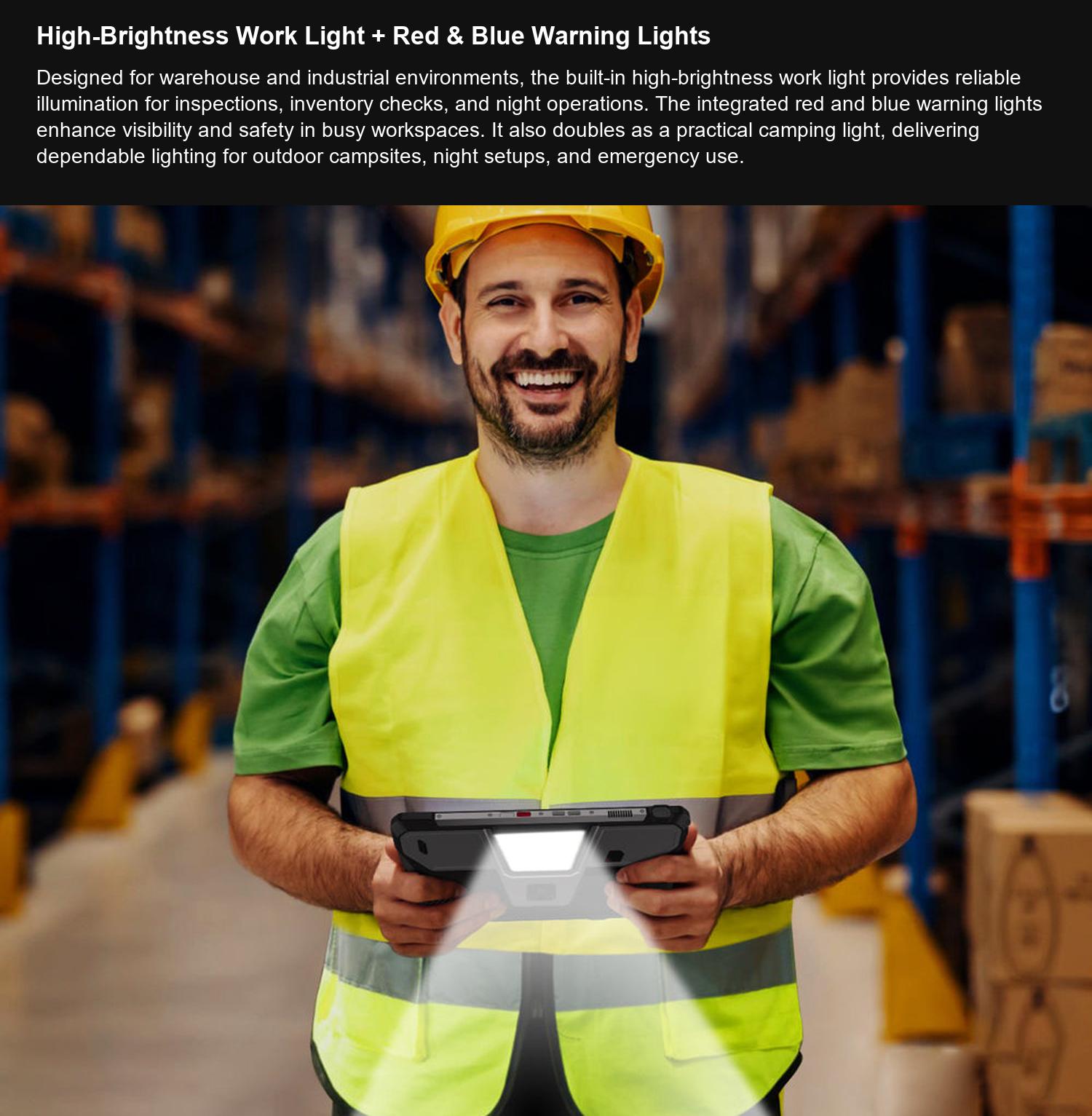 TANK Pad High-Brightness Work Light + Red & Blue Warning Lights