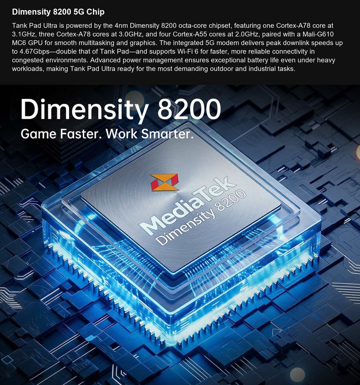 TANK Pad Ultra Dimensity 8200 5G Chip