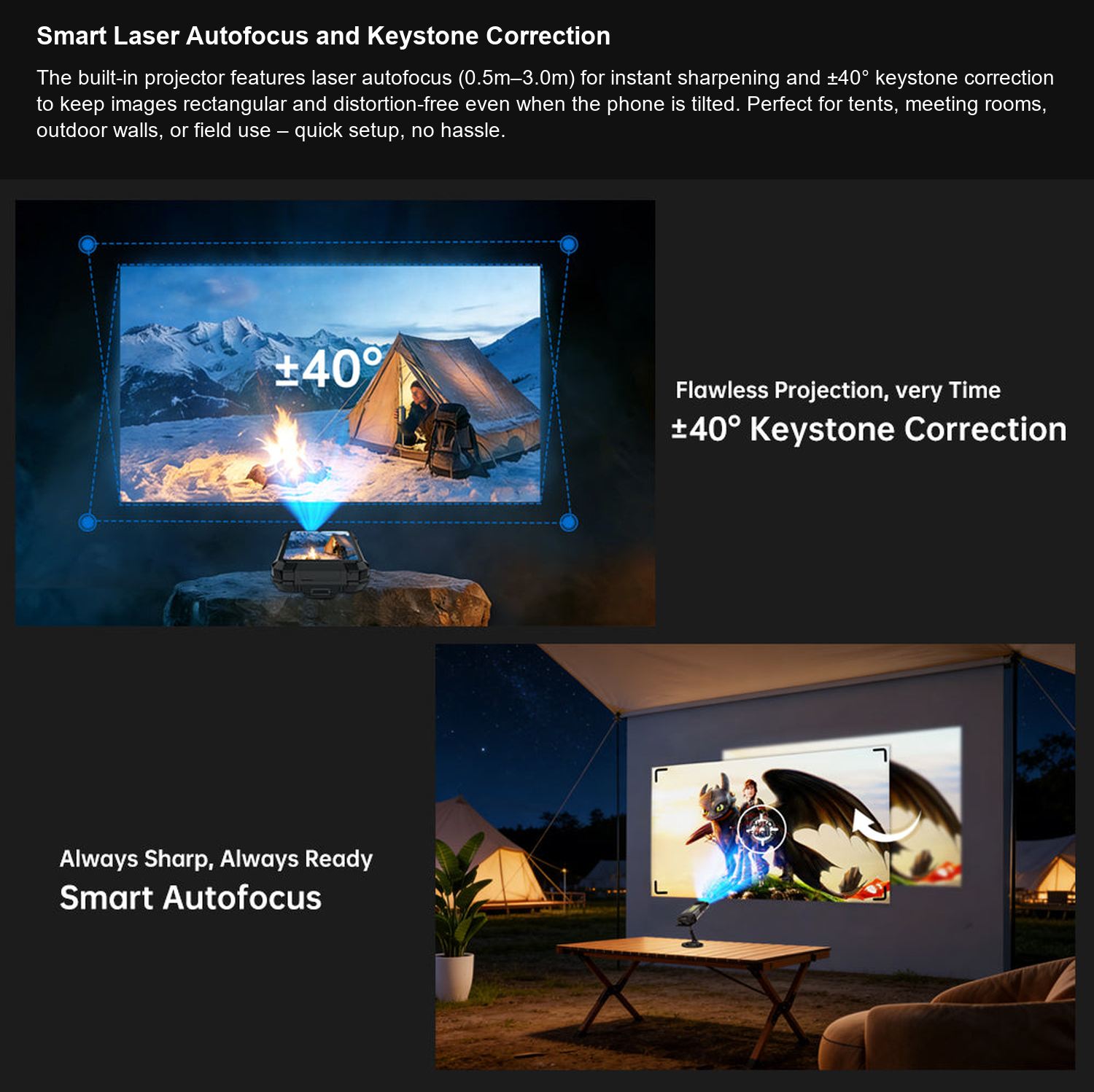 TANK X Smart Laser Autofocus and Keystone Correction