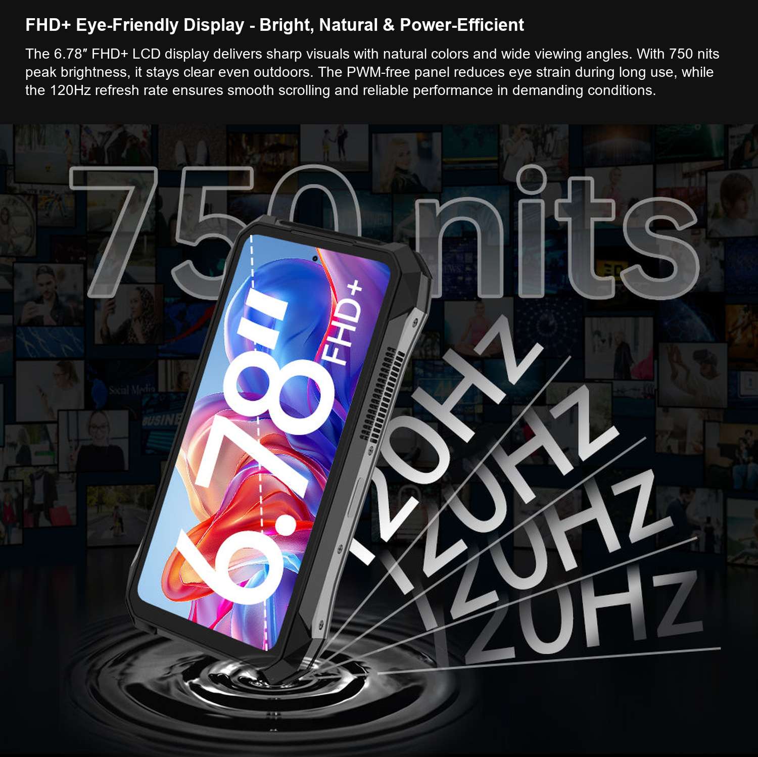 8849 TANK X FHD+ Eye-Friendly Display - Bright, Natural & Power-Efficient