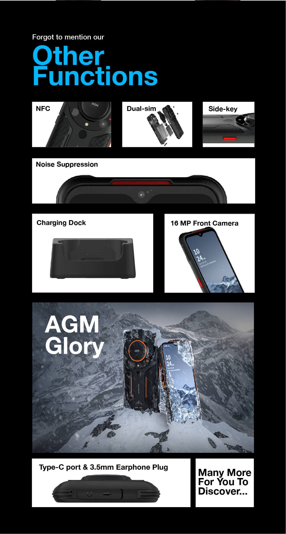 AGM Glory Pro official product features 15