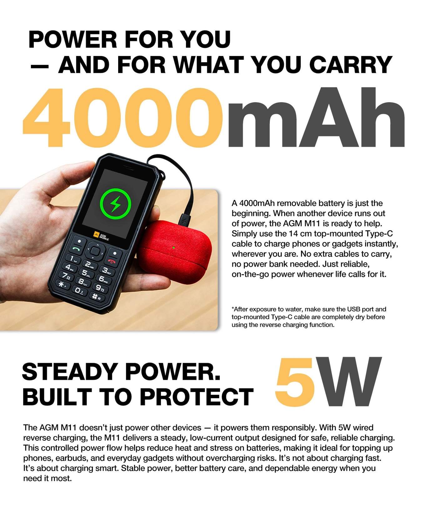 AGM M11 official product features 2
