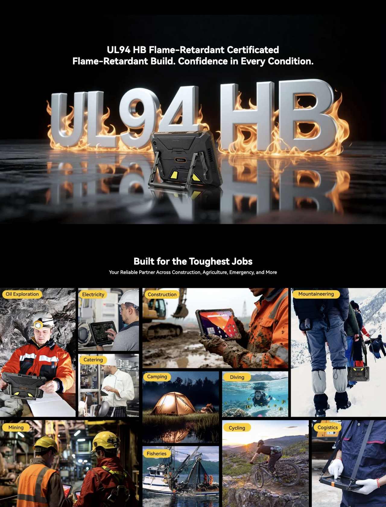 Blackview Active 12 Pro Built to Industry's Toughest Standards.
IronShell Body to Redefine Ruggedness
360° Protection. All Corners. All Fronts. All Round.
Built for those who demand more from their gear,