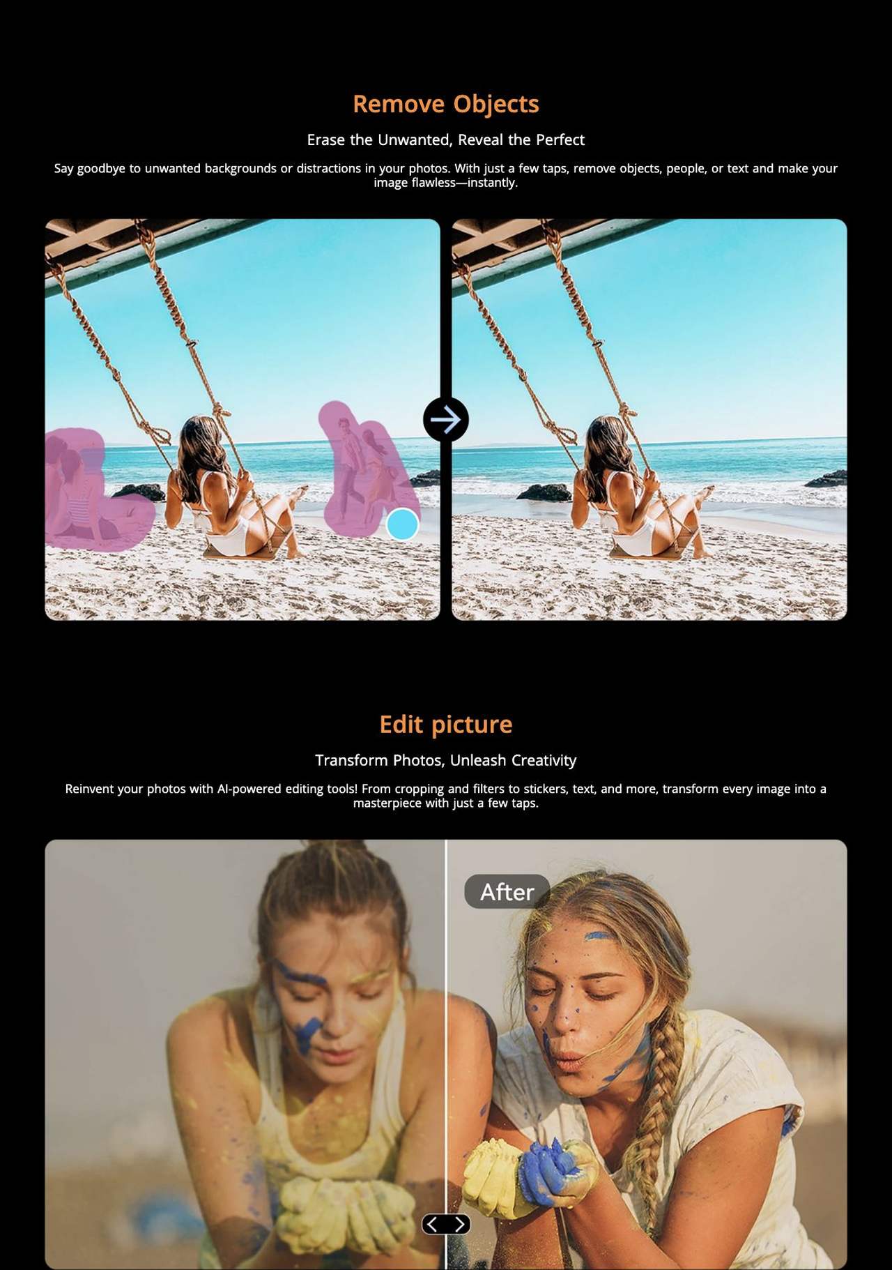 Blackview Active 5 ImageX App
Transform Photos. Capture Attention. Go Viral.
Unleash the power of AI with up to 18 advanced editing tools—designed to elevate your photos from simple snapshots to sc