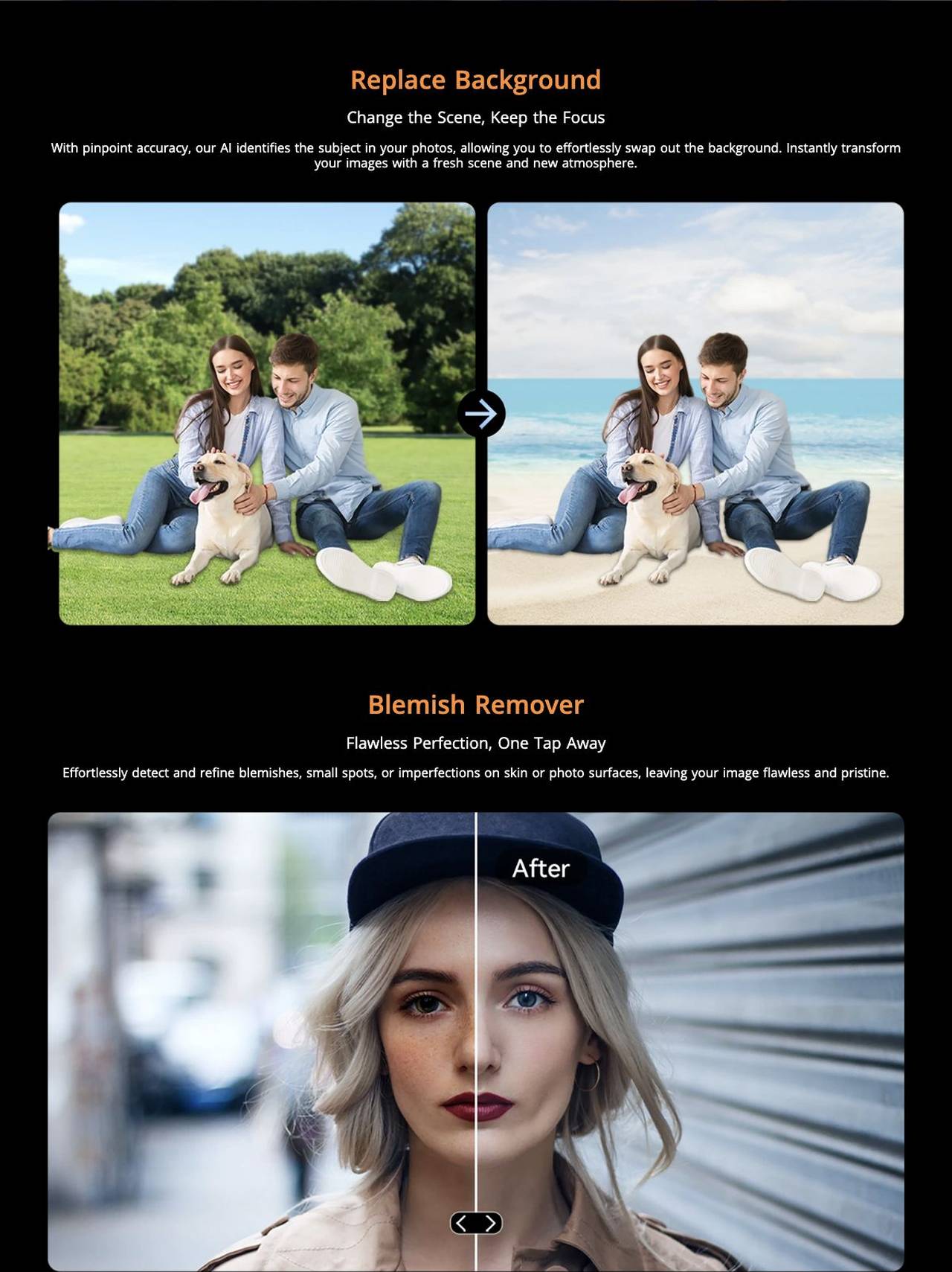 Blur Photo
Focus on What Matters, Blur the Rest
Effortlessly blur the background and bring your subject into sharp focus, creating a cinematic depth-of-field effect that makes yo