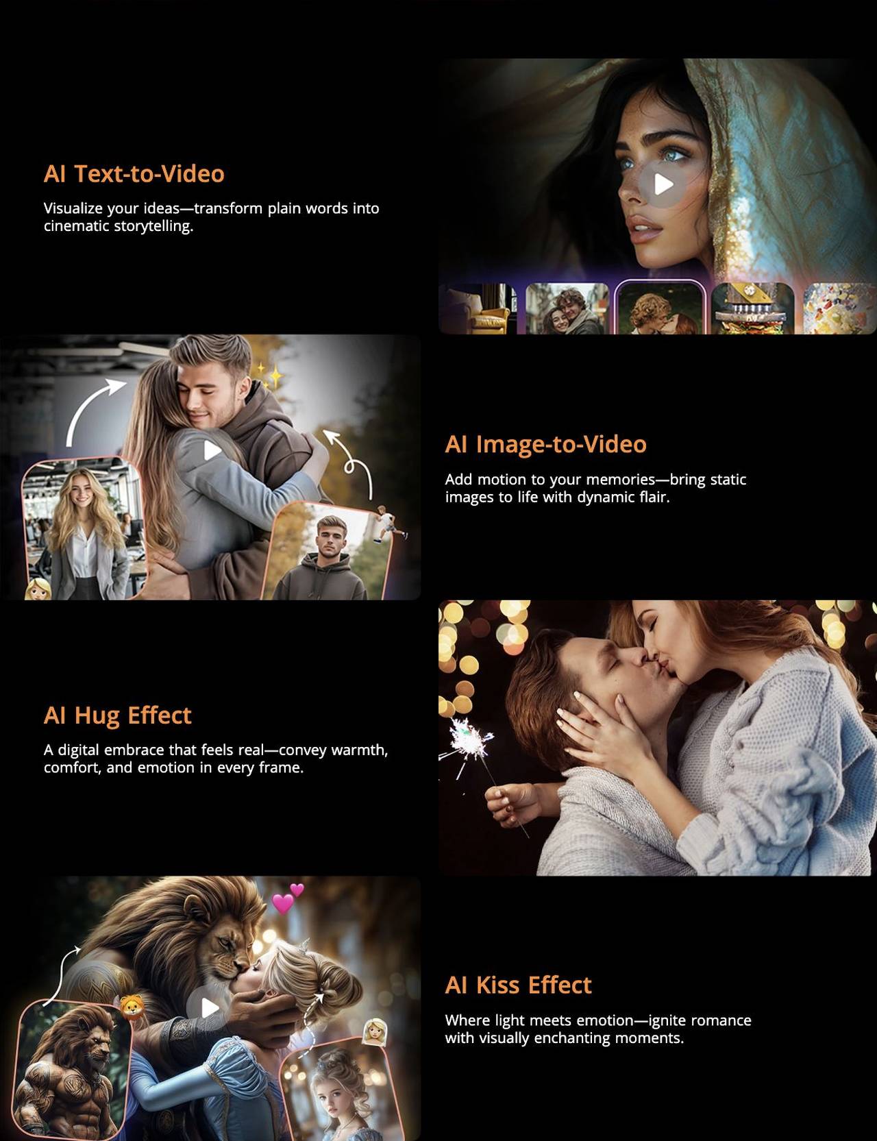 Blackview Active 5 VidGen App
From Text to Motion. From Images to Emotion.
Simply enter a line of text or upload an image—VidGen's powerful AI turns your input into captivating video content. Wheth