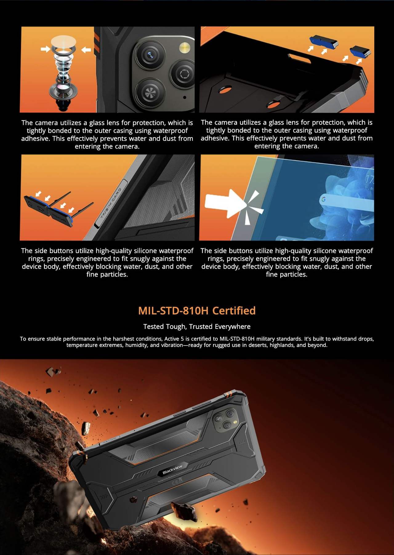 Underwater Camera
Dive Deep, Capture More
To break the boundaries of land photography, Active 5 features an underwater camera mode that enables effortless shooting in wet environ