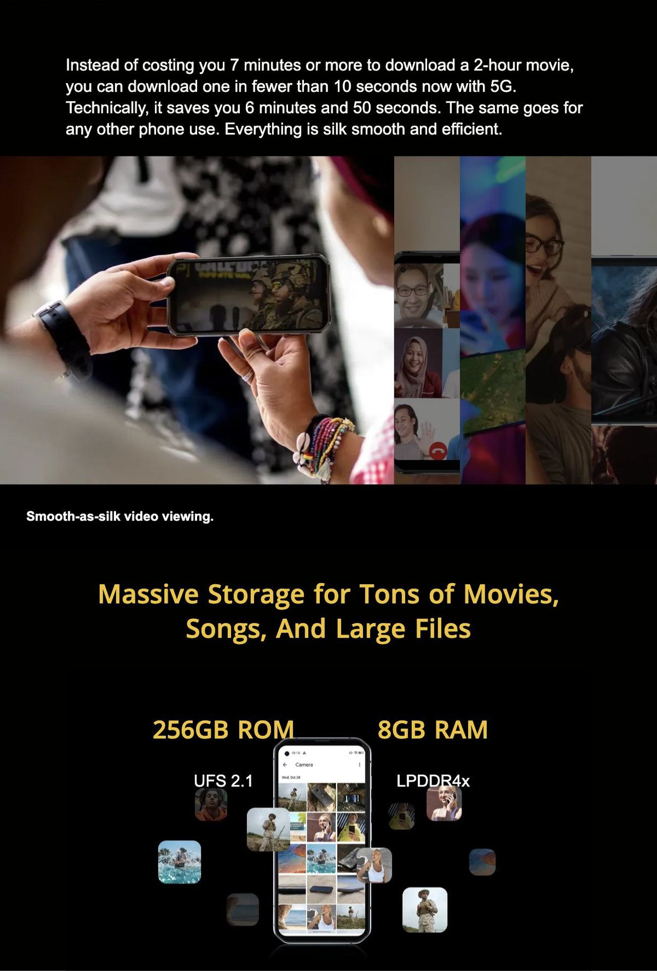 Blackview BL6000 Pro 10 Times Faster Than 4G

MediaTek Dimensity 800

Fully integrated, technology-leading 5G SoC that provides full 2G-5G support and power-efficiency far beyond alternatives.

8GB RAM