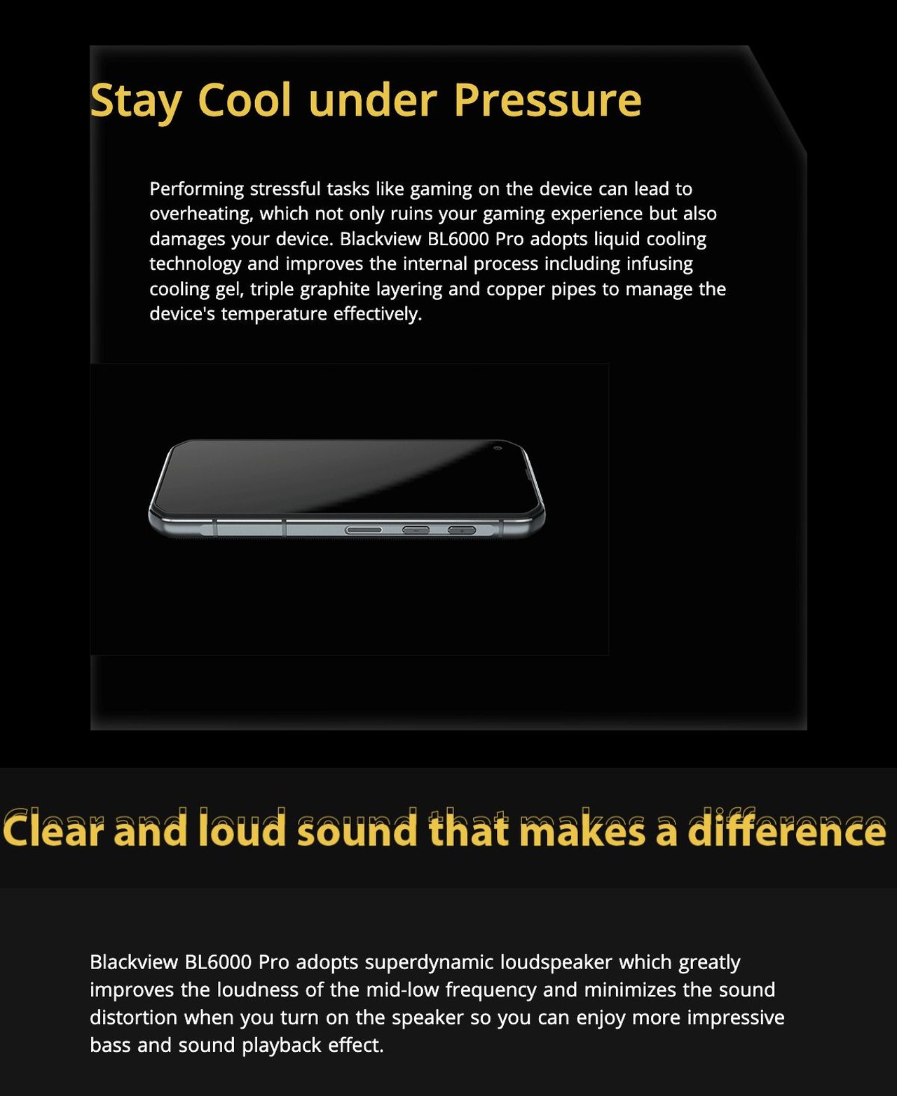 Blackview BL6000 Pro While you're benefiting from the 5G speed, faster battery draining could be a issue. Fortunately you can be reassured when using Blackview BL6000 Pro. 5280mAh big battery with top 