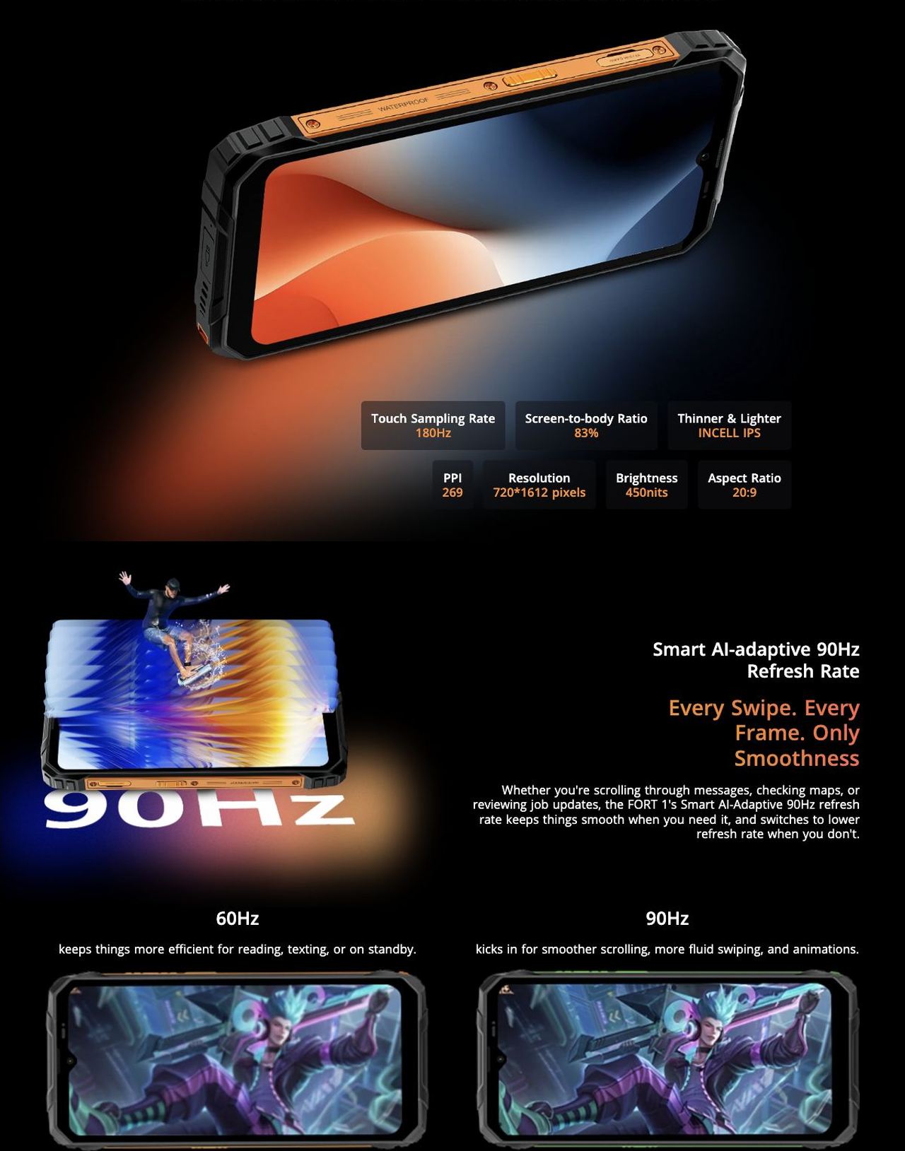 Blackview FORT 1 6.56-inch HD+ IPS Display
See More. Scroll Easy
The FORT 1 features a 6.56-inch HD+ display that gets the job done—clear, responsive, and easy to read whether you're indoors or u