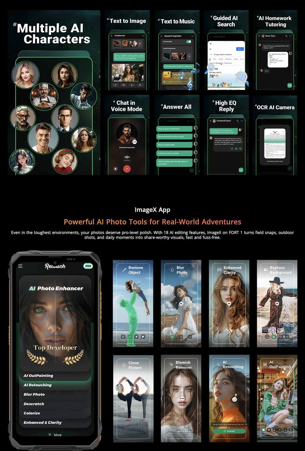 Blackview FORT 1 Doke AI Apps: Your
Smartest Creative Sidekick
Hi Doki App AI Smart Chat Assistant
Your AI Mate for Every Task and Idea
Whether you're brainstorming on a build site or getting he