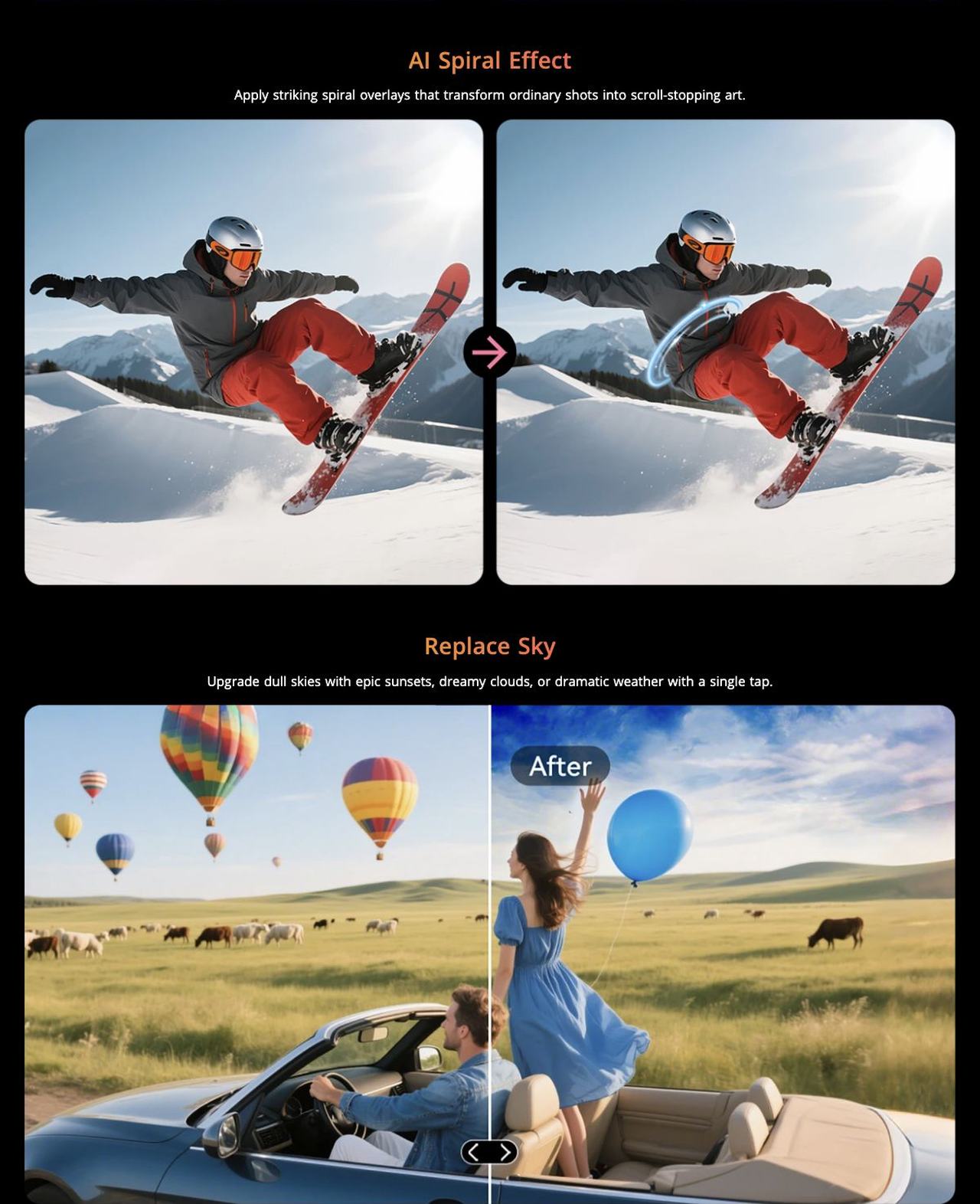 Blackview FORT 1 AI Spiral Effect
Apply striking spiral overlays that transform ordinary shots into scroll-stopping art.