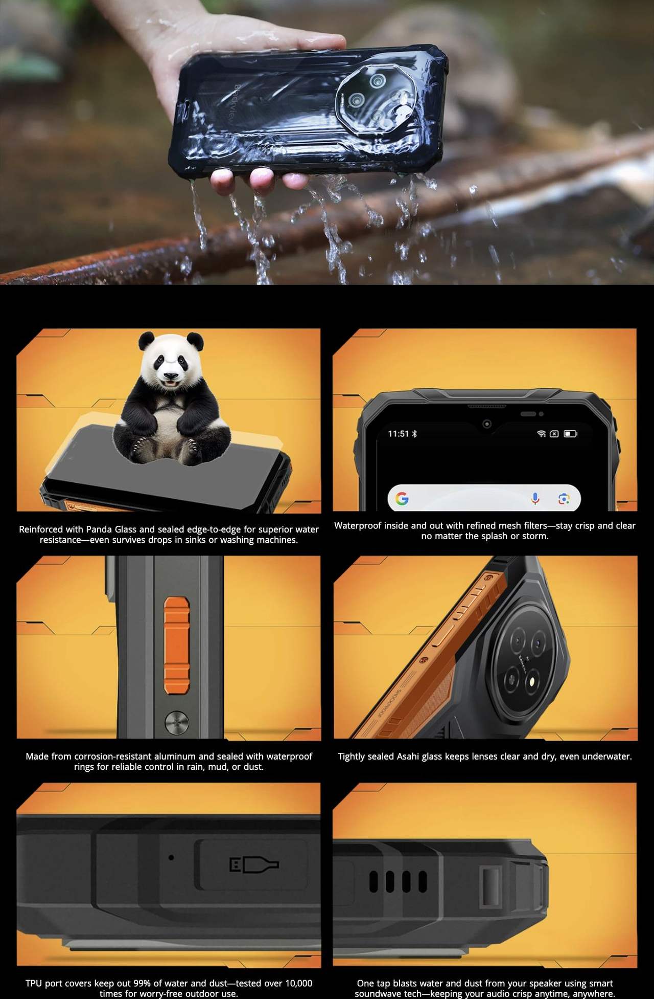 Blackview FORT 1 Water- & Dust-proof With IP68 & IP69K Certified
Built to Endure. Engineered to Perform
The FORT 1 is your ultimate rugged companion, designed to withstand the toughest conditions