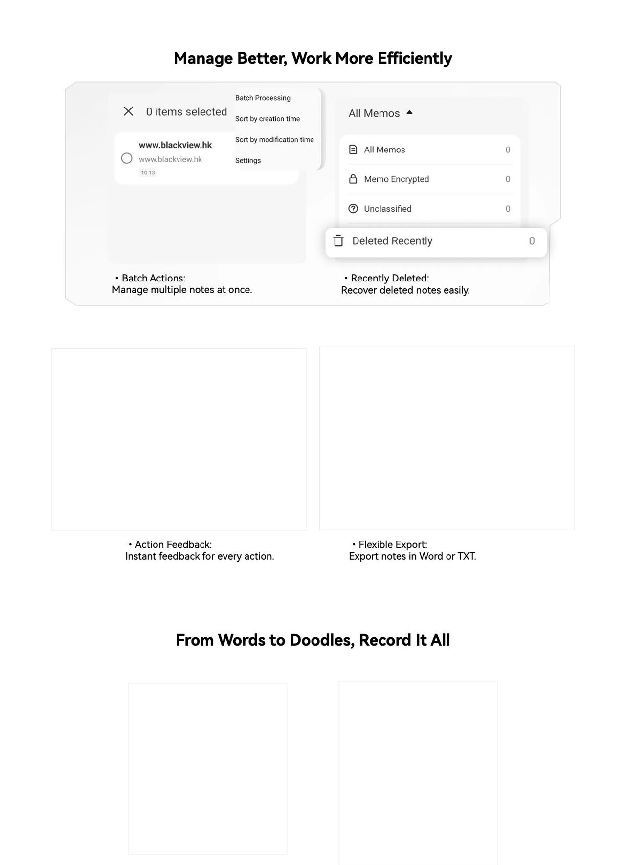 Write Freely. Find Easily. Keep Safely
Notebook 3.0 in DokeOS 5.0 is faster, smarter, and more organized—with better search, management, and reminders.
Find Faster, Organize Smarte