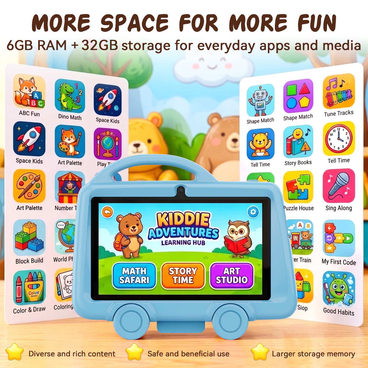 Blackview K8 Kids Tablets memory and storage