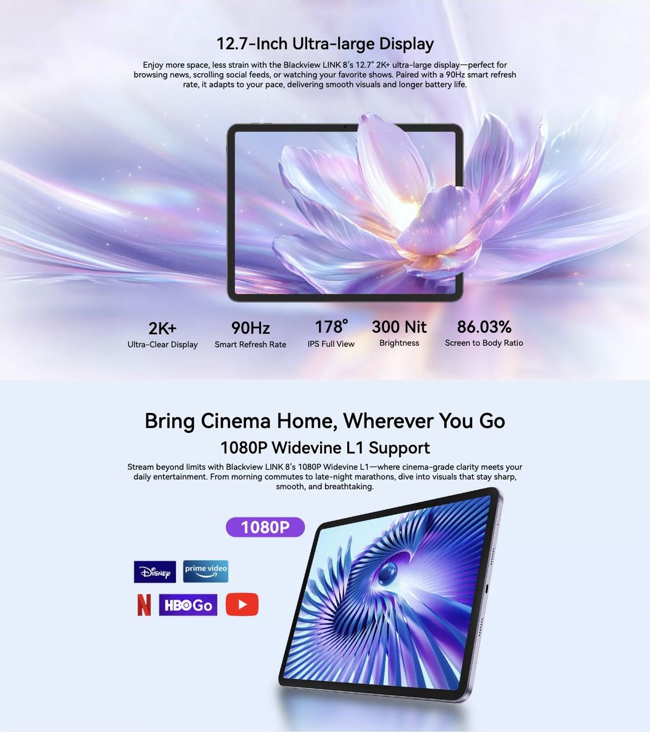 LINK 8
Think Deeper. Work Smarter. Create Bolder
Power That Slips Right Into Your Day
With an ultra-slim 8.4mm profile and featherlight 710g body, Blackview LINK 8 slips effortless