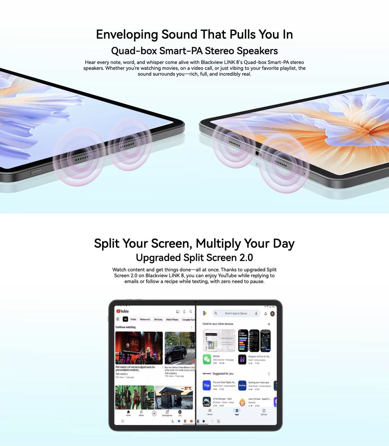Blackview LINK 8 LINK 8
Think Deeper. Work Smarter. Create Bolder
Power That Slips Right Into Your Day
With an ultra-slim 8.4mm profile and featherlight 710g body, Blackview LINK 8 slips effortless