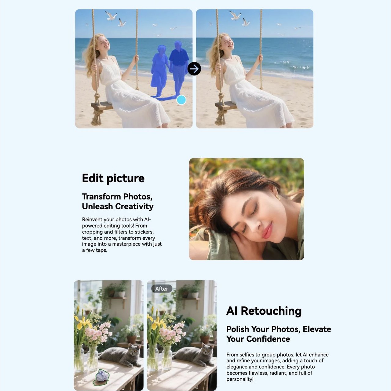 ImageX App
Edit, Elevate, and Go Viral
Take your photos from ordinary to extraordinary! With up to 18 powerful AI editing tools, turn every image into a showstopper, instantly enha