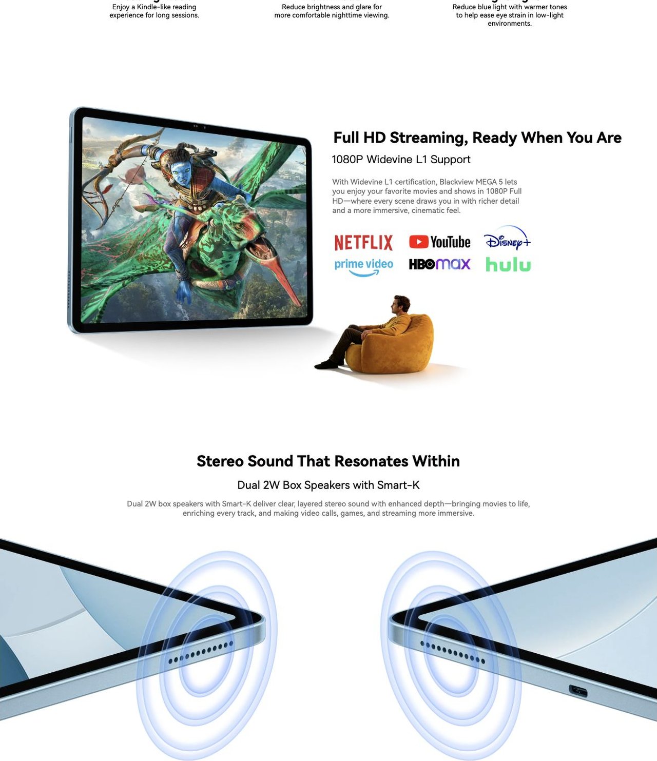 Blackview MEGA 5 Best-in-Class Clarity. The Smartest Choice for Learning, Entertainment, and Work.
Audio-Visual
The Clearest 12.2" Audio- Visual Feast Yet
Unprecedented Visual Clarity, Where Every