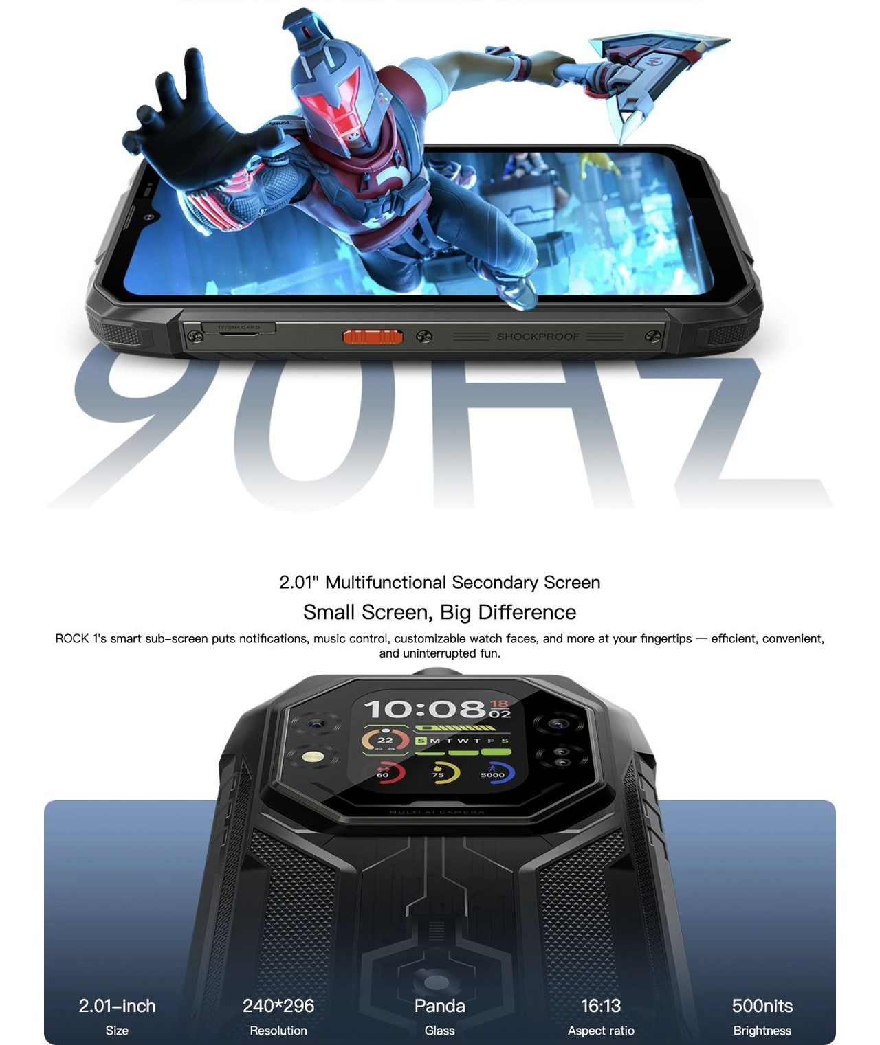 Blackview ROCK 1 90Hz AI Smart Refresh Rate
Smoother. Faster. Better.
Say goodbye to lag — smart switching ensures silk-smooth scrolling and maximizes battery life.