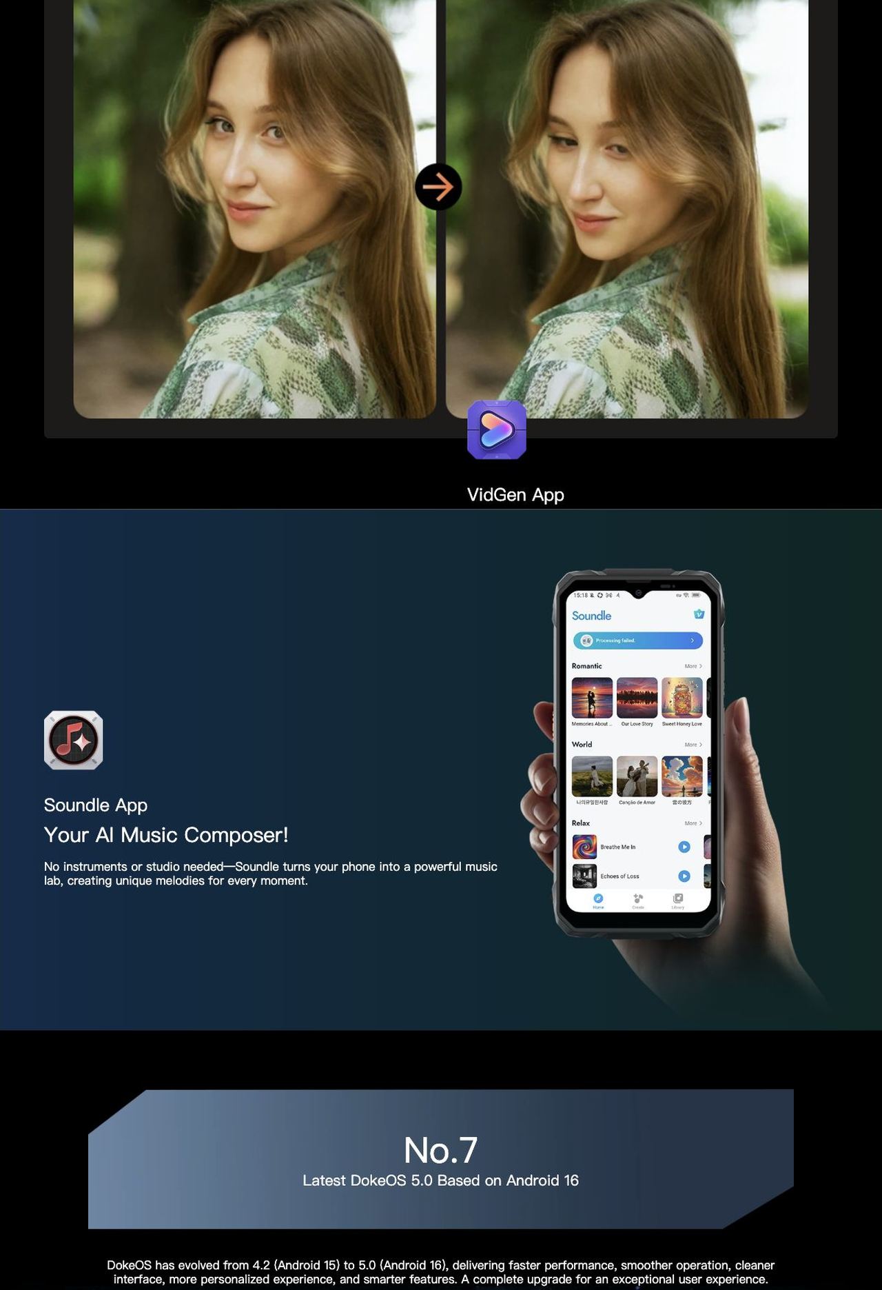 Blackview ROCK 1 AI Animate
Turn still images into dynamic moments— watch faces and memories come alive!