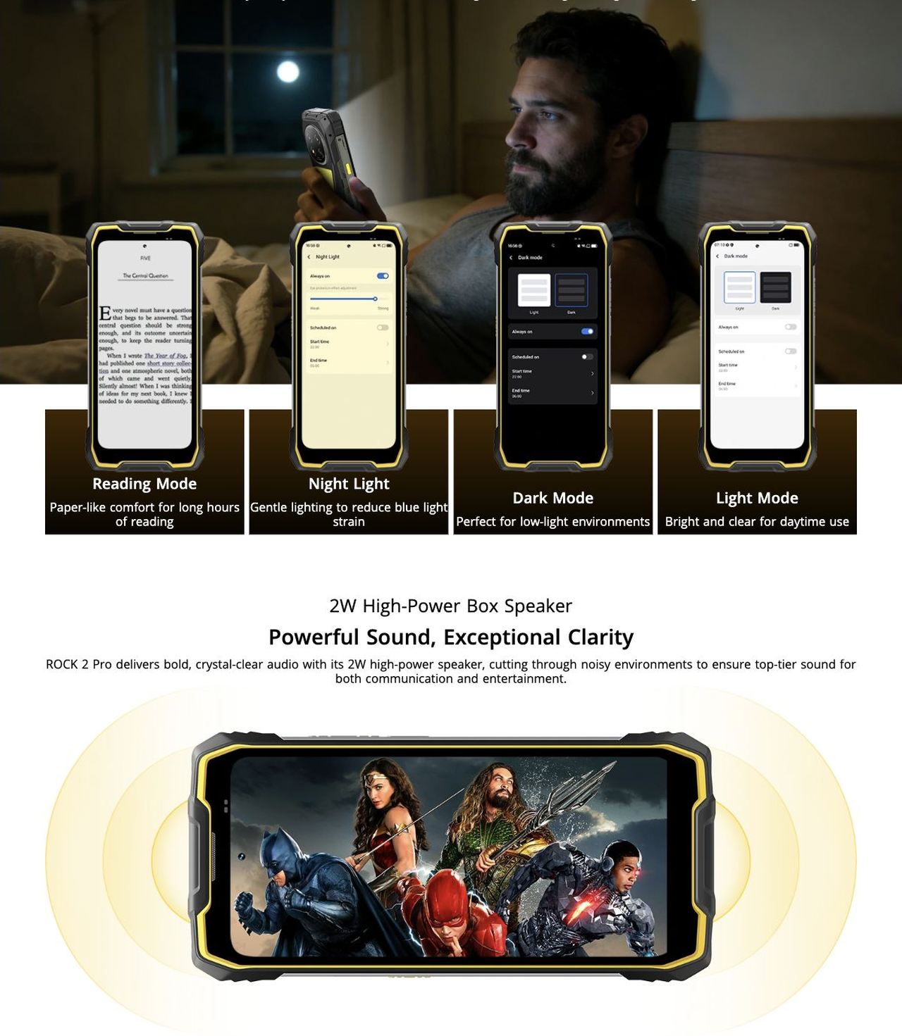 Blackview ROCK 2 Pro Eye-Care Modes



Comfort That Lasts All Day



Protect your eyes with four tailored modes designed for reading, working, and relaxing.



Reading Mode



Paper-like comfort for long hours