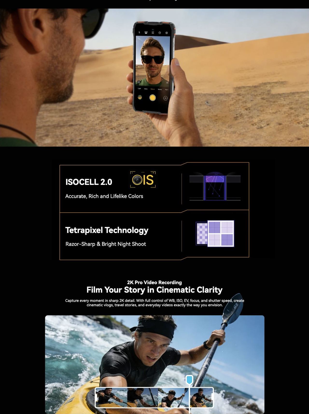 Blackview ROCK 3 ROCK 3
All-Scenario Rugged Mecha.
Born to See Beyond
Best-in-Class 160×120 Thermal Vision
Sharper 108MP Camera
Brighter 400-Lumen Flashlight
108MP
Samsung® HM6 Main Camera
50MP
Sam