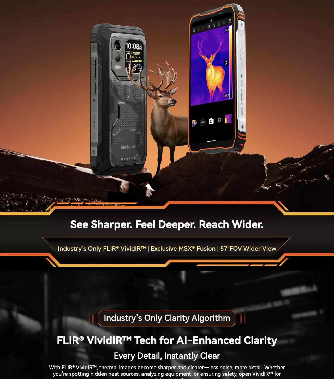 XPLORE 1
5G
Pro
See the Heat. Conquer the Extreme.
Powered by the Clearest FLIR®
Lepton 3.5 — Wider. Smarter. Tougher.
Thermal Beyond Compare
XPLORE 1 Pro × FLIR ® Lepton 3.5
See B