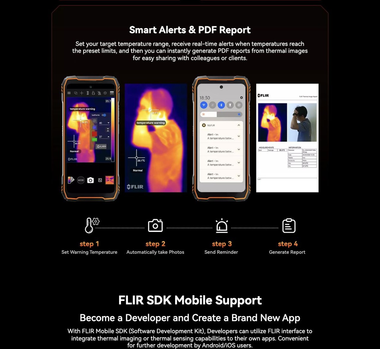 Flexible, Faster, Smarter for Every Scene
9 Color Palettes | 4 Image Fusion Modes | 5 Target Measuring Tools | Video Recording Support
9 Color Palettes
Highlight Heat the Way You S